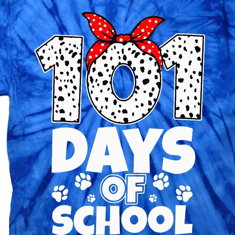 100 Days Of School Dalmatian Dog 100 Days Smarter Tie-Dye T-Shirt