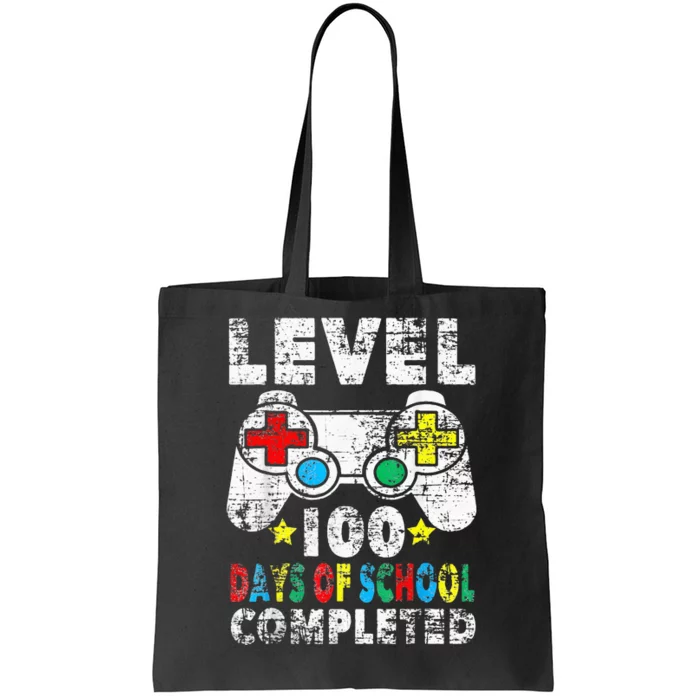 100 Days Of School Completed Gamer Gifts Level Up Gaming Tote Bag