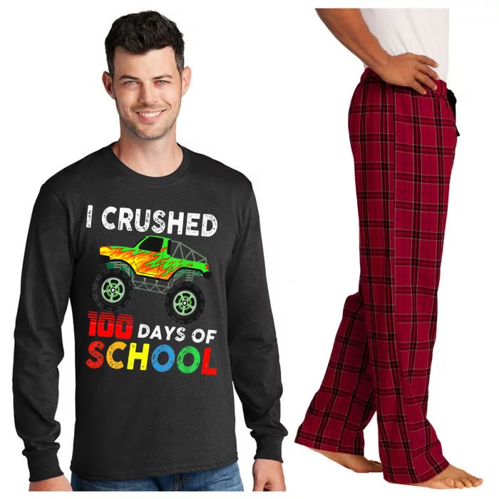 100 Days Of School Monster Trucks Long Sleeve Pajama Set