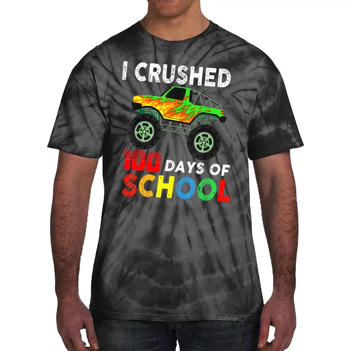 100 Days Of School Monster Trucks Tie-Dye T-Shirt