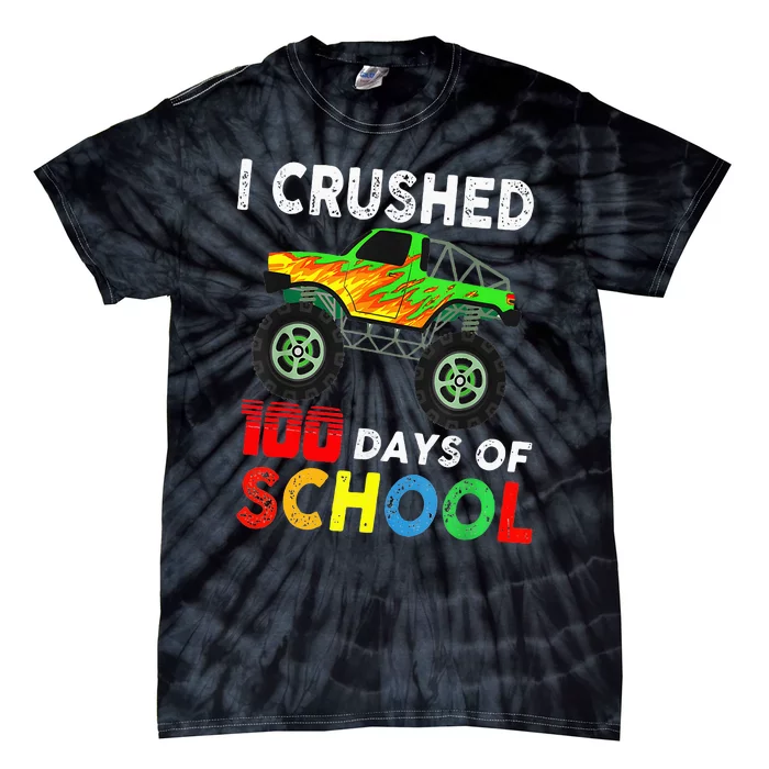 100 Days Of School Monster Trucks Tie-Dye T-Shirt