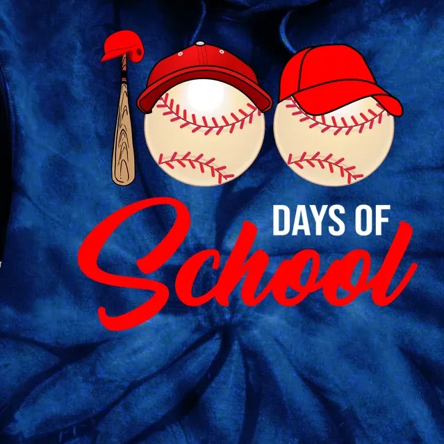 100 Days Of School Baseball Tie Dye Hoodie