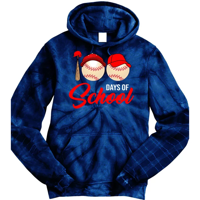 100 Days Of School Baseball Tie Dye Hoodie