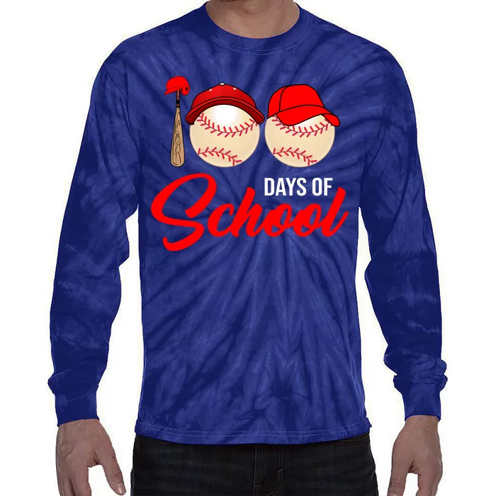 100 Days Of School Baseball Tie-Dye Long Sleeve Shirt