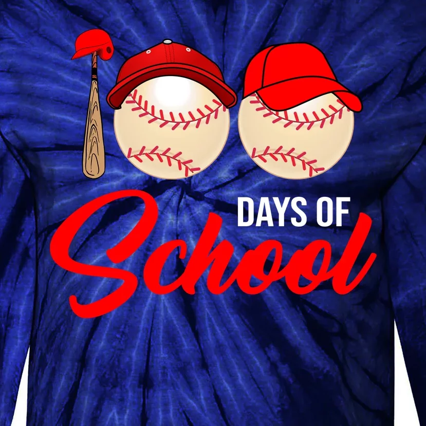 100 Days Of School Baseball Tie-Dye Long Sleeve Shirt