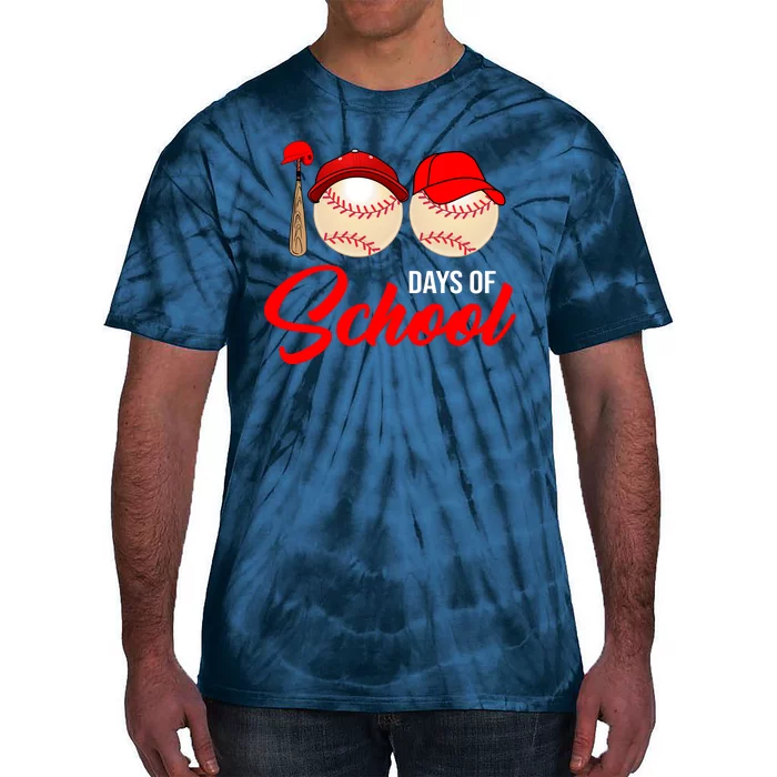 100 Days Of School Baseball Tie-Dye T-Shirt