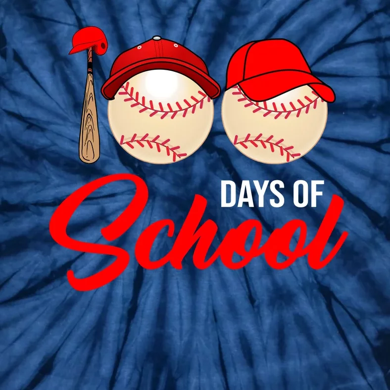 100 Days Of School Baseball Tie-Dye T-Shirt