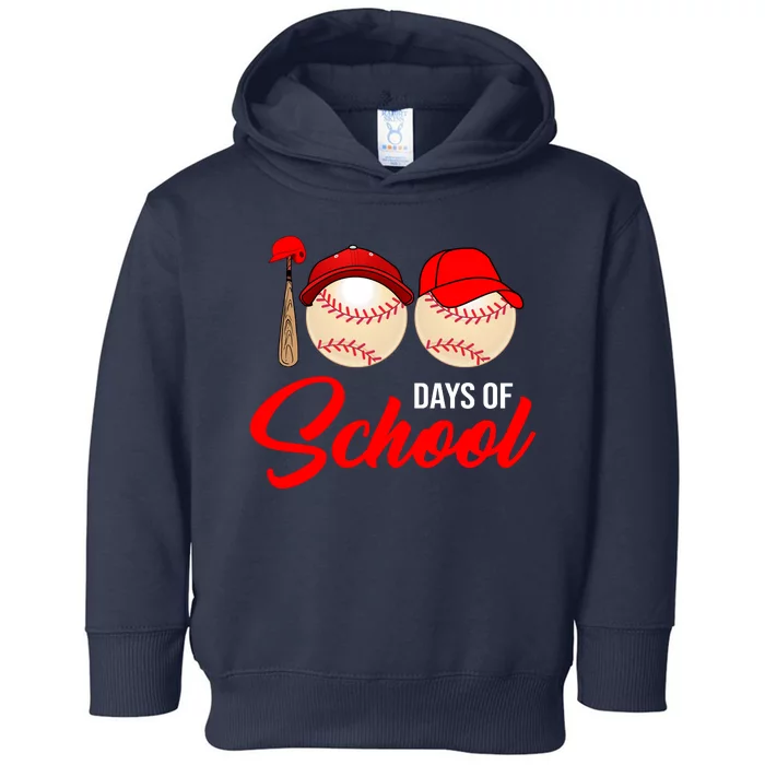 100 Days Of School Baseball Toddler Hoodie