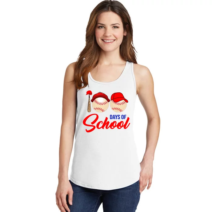 100 Days Of School Baseball Ladies Essential Tank