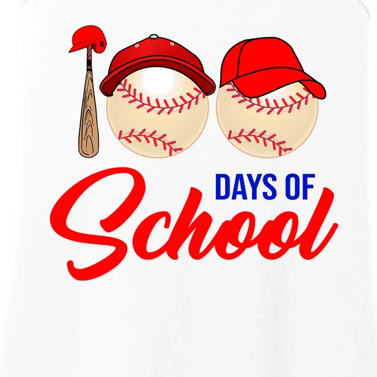 100 Days Of School Baseball Ladies Essential Tank