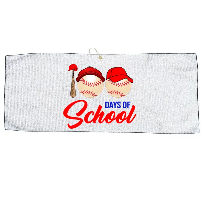 100 Days Of School Baseball Large Microfiber Waffle Golf Towel