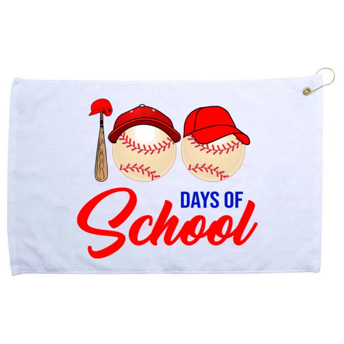 100 Days Of School Baseball Grommeted Golf Towel