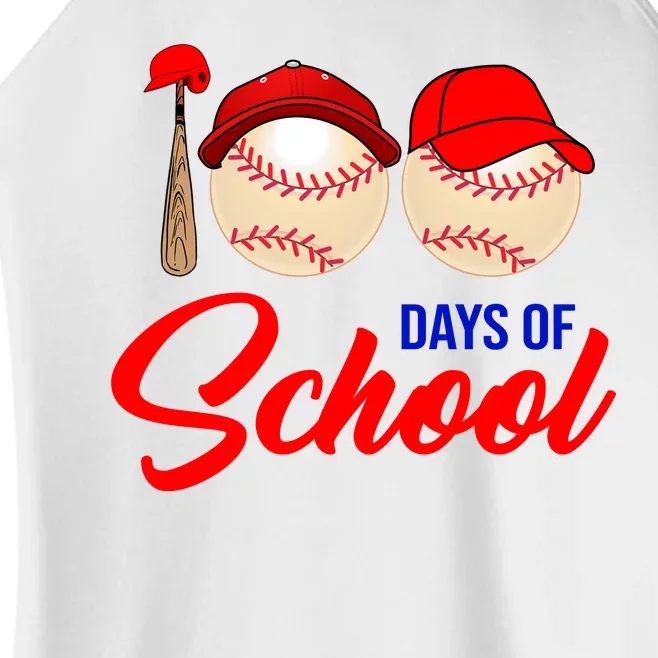 100 Days Of School Baseball Women’s Perfect Tri Rocker Tank