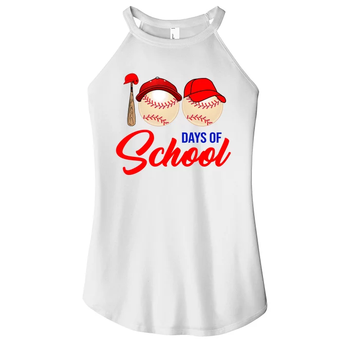 100 Days Of School Baseball Women’s Perfect Tri Rocker Tank