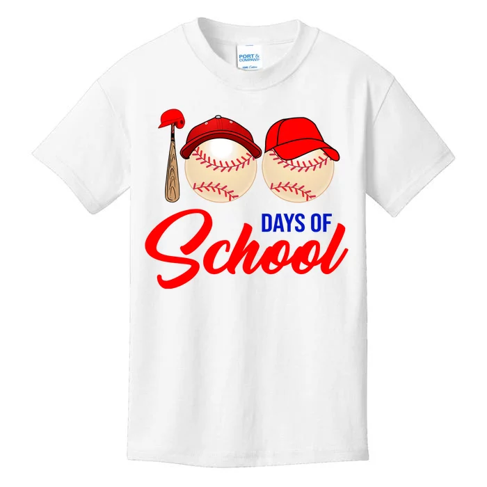 100 Days Of School Baseball Kids T-Shirt