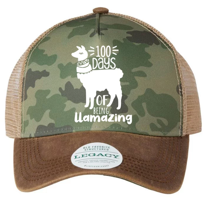 100 Days Of Being Llamazing 100 Days Of School Funny Llama Legacy Tie Dye Trucker Hat