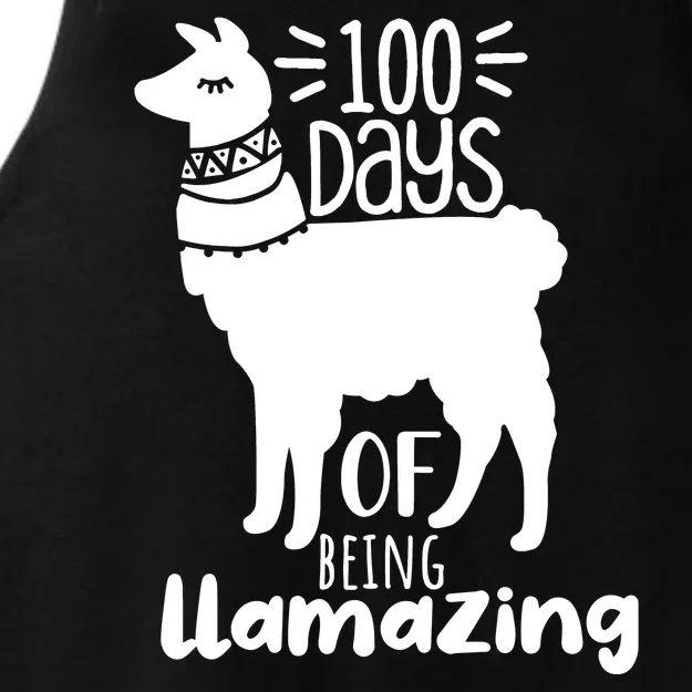 100 Days Of Being Llamazing 100 Days Of School Funny Llama Ladies Tri-Blend Wicking Tank