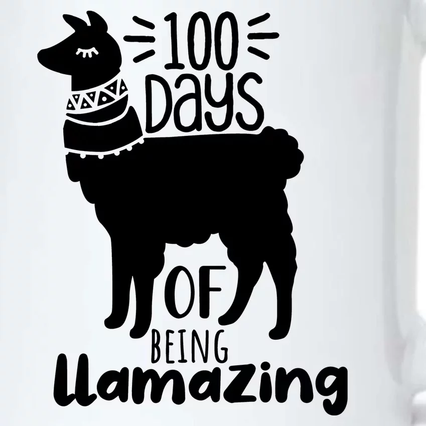 100 Days Of Being Llamazing 100 Days Of School Funny Llama Black Color Changing Mug