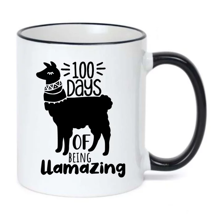 100 Days Of Being Llamazing 100 Days Of School Funny Llama Black Color Changing Mug