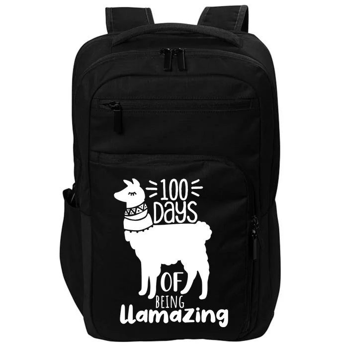 100 Days Of Being Llamazing 100 Days Of School Funny Llama Impact Tech Backpack