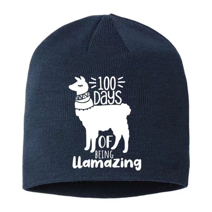 100 Days Of Being Llamazing 100 Days Of School Funny Llama 8 1/2in Sustainable Knit Beanie