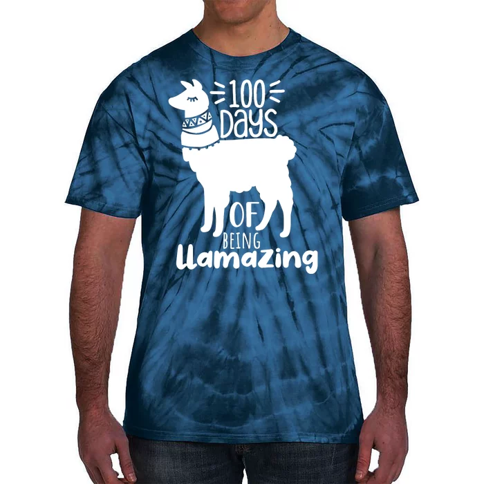 100 Days Of Being Llamazing 100 Days Of School Funny Llama Tie-Dye T-Shirt