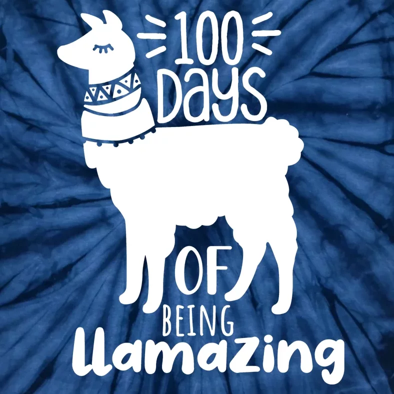 100 Days Of Being Llamazing 100 Days Of School Funny Llama Tie-Dye T-Shirt