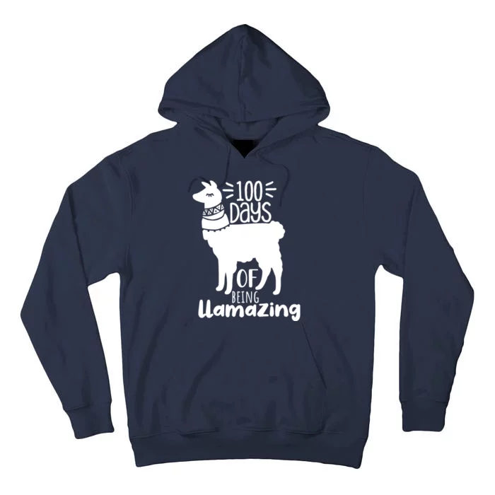 100 Days Of Being Llamazing 100 Days Of School Funny Llama Tall Hoodie