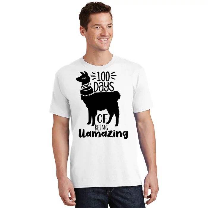 100 Days Of Being Llamazing 100 Days Of School Funny Llama T-Shirt