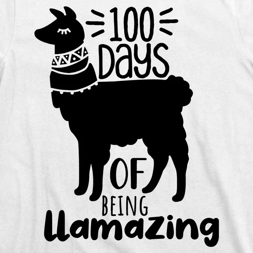 100 Days Of Being Llamazing 100 Days Of School Funny Llama T-Shirt