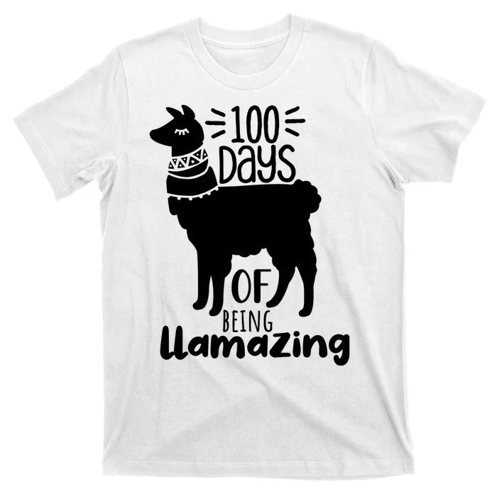 100 Days Of Being Llamazing 100 Days Of School Funny Llama T-Shirt