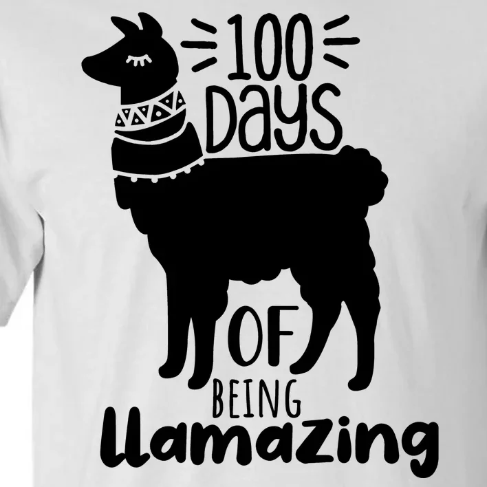 100 Days Of Being Llamazing 100 Days Of School Funny Llama Tall T-Shirt