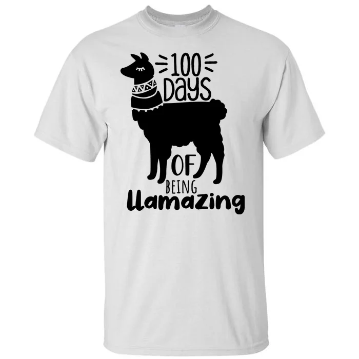 100 Days Of Being Llamazing 100 Days Of School Funny Llama Tall T-Shirt