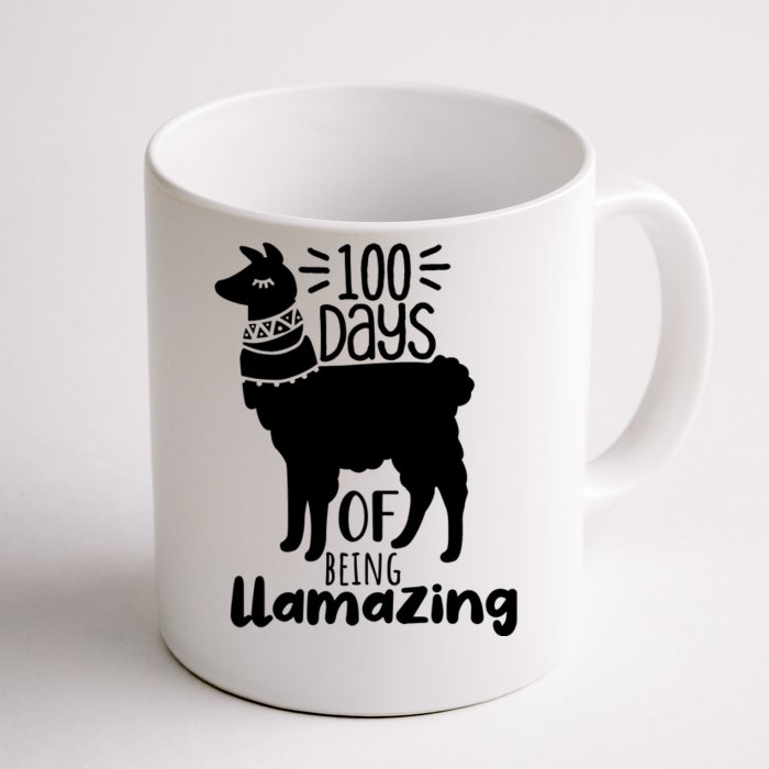 100 Days Of Being Llamazing 100 Days Of School Funny Llama Front & Back Coffee Mug