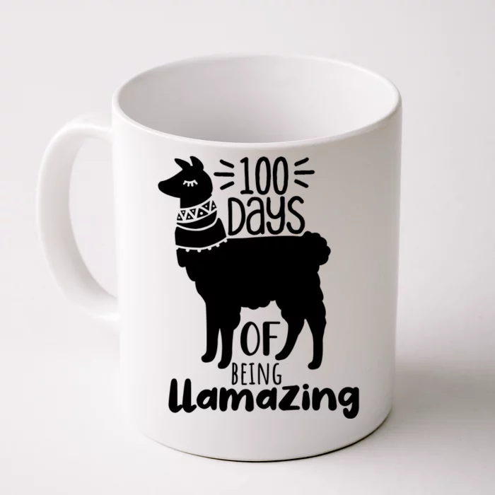 100 Days Of Being Llamazing 100 Days Of School Funny Llama Front & Back Coffee Mug