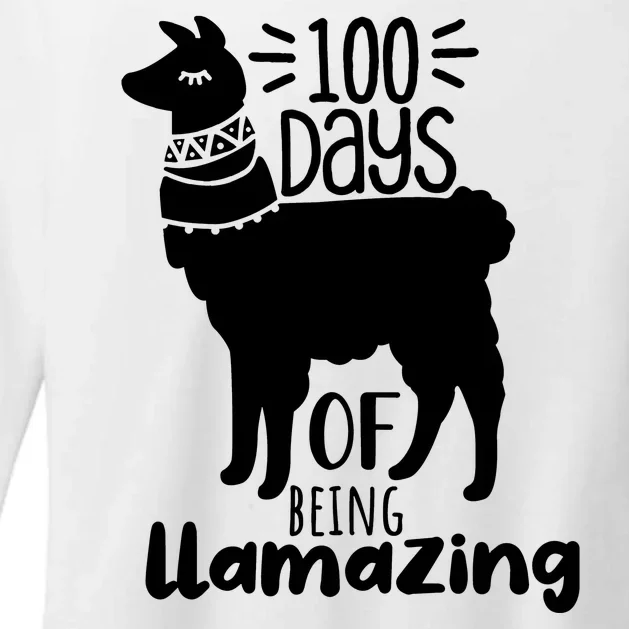 100 Days Of Being Llamazing 100 Days Of School Funny Llama Womens CVC Long Sleeve Shirt