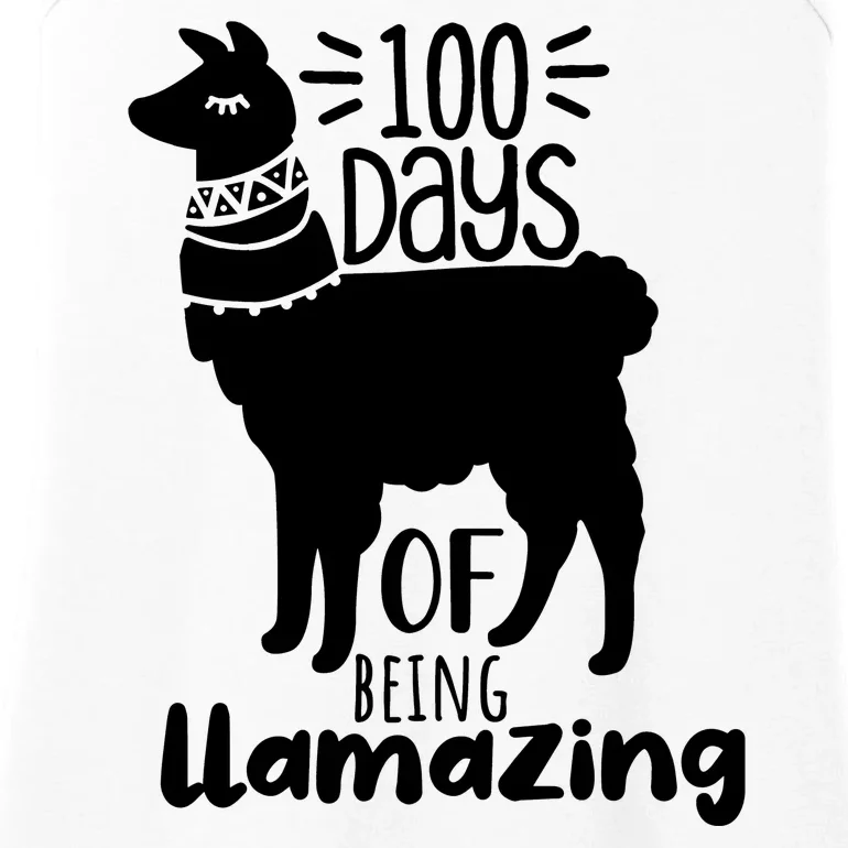 100 Days Of Being Llamazing 100 Days Of School Funny Llama Ladies Essential Tank