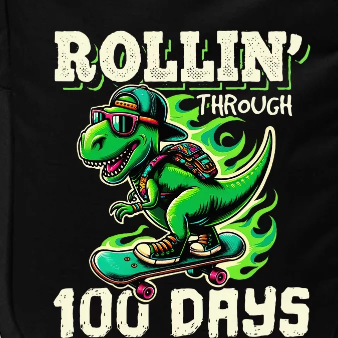 100 Days Of School Teacher 100th Day T Rex Outfit Impact Tech Backpack