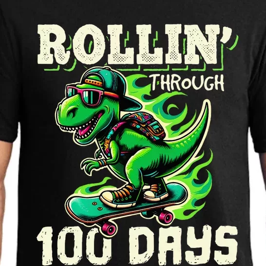 100 Days Of School Teacher 100th Day T Rex Outfit Pajama Set