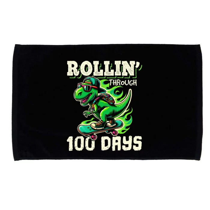 100 Days Of School Teacher 100th Day T Rex Outfit Microfiber Hand Towel