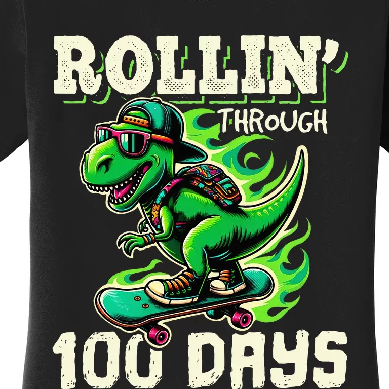 100 Days Of School Teacher 100th Day T Rex Outfit Women's T-Shirt