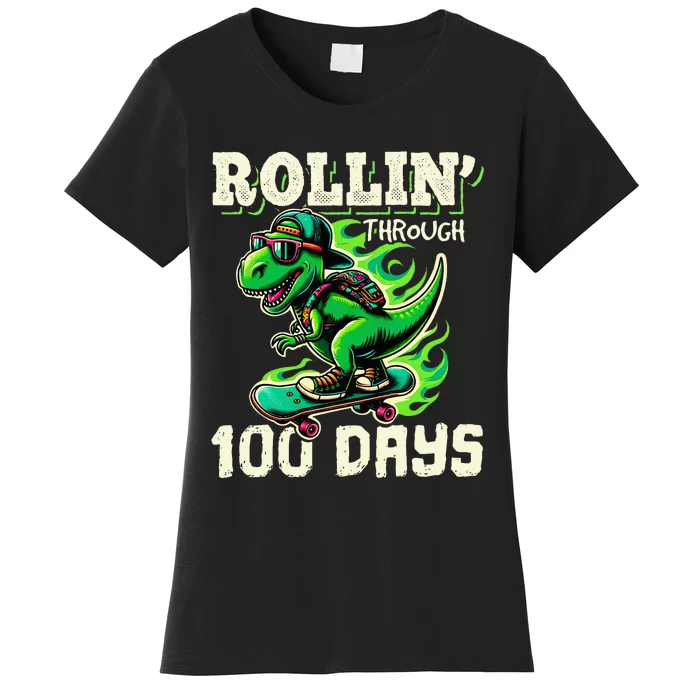 100 Days Of School Teacher 100th Day T Rex Outfit Women's T-Shirt