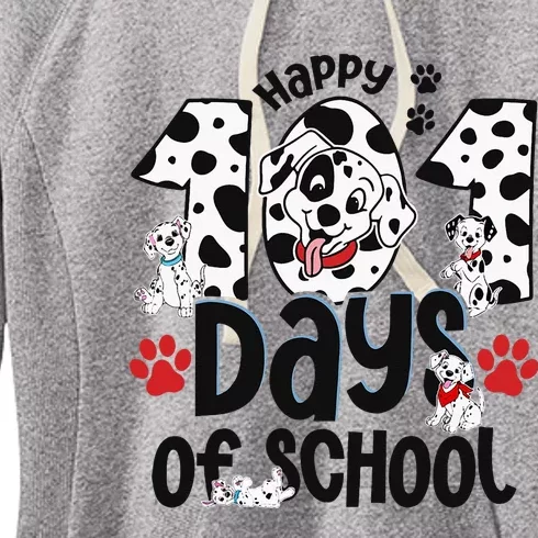 100 Days Of School Dalmatian Dog 100th Day Of School Women's Fleece Hoodie