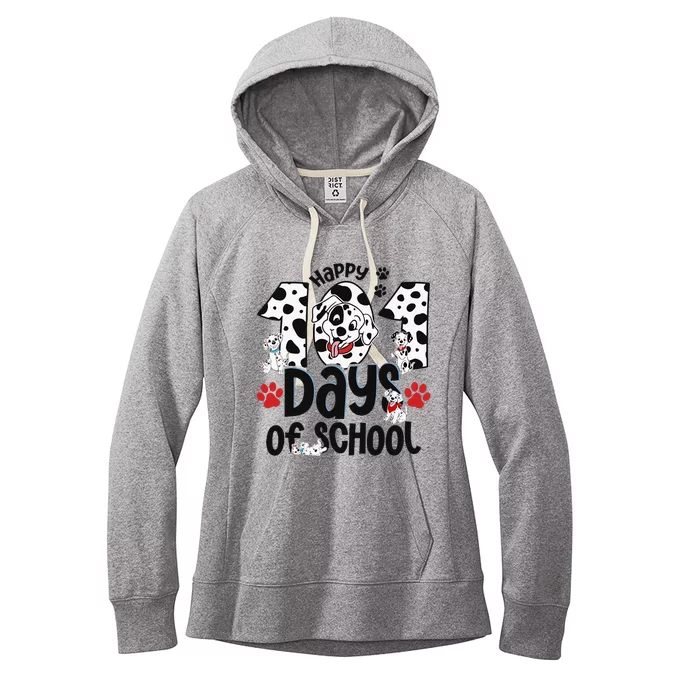 100 Days Of School Dalmatian Dog 100th Day Of School Women's Fleece Hoodie