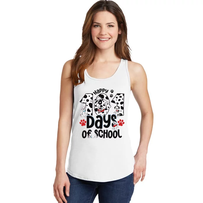 100 Days Of School Dalmatian Dog 100th Day Of School Ladies Essential Tank