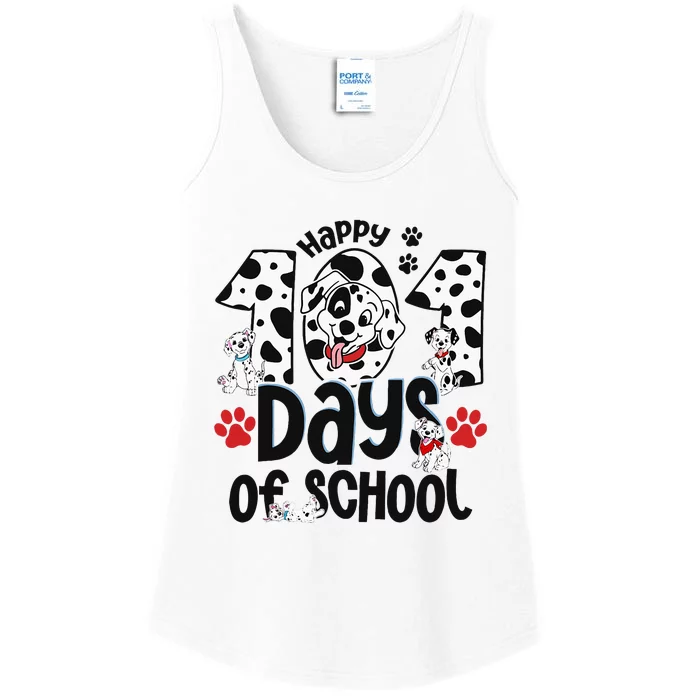 100 Days Of School Dalmatian Dog 100th Day Of School Ladies Essential Tank