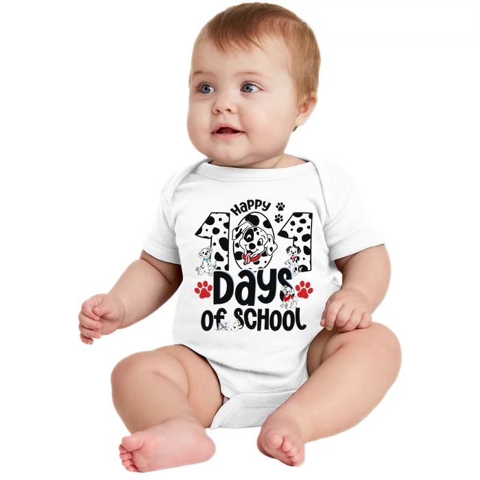 100 Days Of School Dalmatian Dog 100th Day Of School Baby Bodysuit