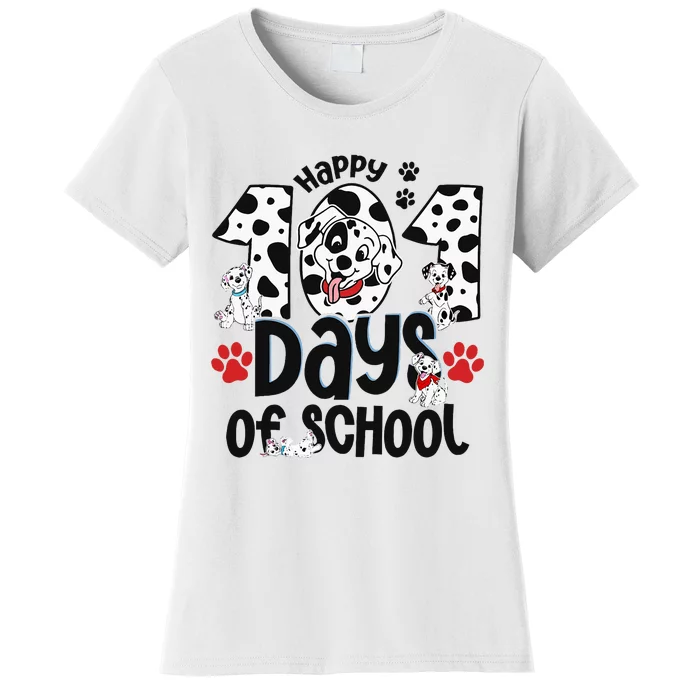 100 Days Of School Dalmatian Dog 100th Day Of School Women's T-Shirt