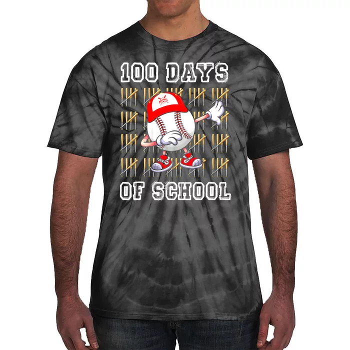 100 Days Of School 100th Day Baseball Teacher Tie-Dye T-Shirt