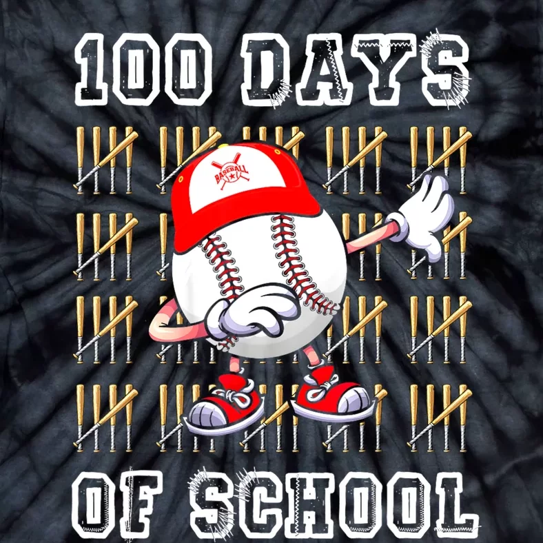 100 Days Of School 100th Day Baseball Teacher Tie-Dye T-Shirt